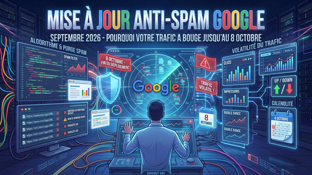 Mise à jour anti-spam Google de septembre 2026 : pourquoi votre trafic a bougé jusqu'au 8 octobre