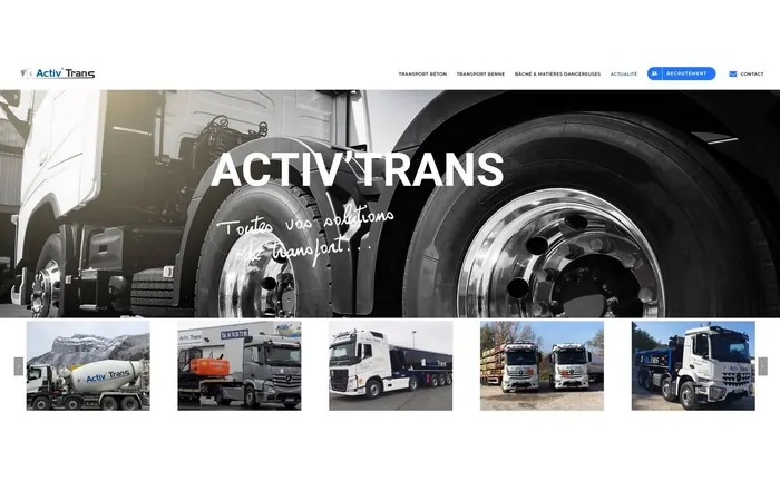 Site internet Activ'Trans réalisé par GUIGOUT SAS