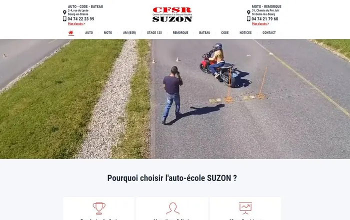 Site internet Auto-École Suzon réalisé par GUIGOUT SAS