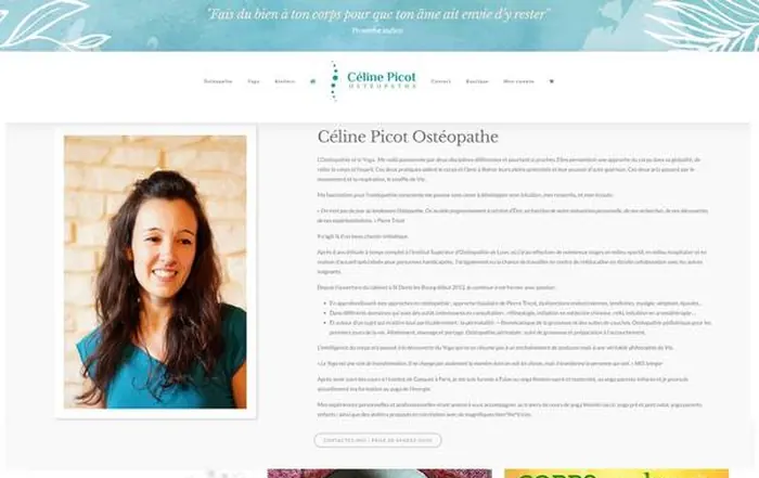 Site internet Céline Picot réalisé par GUIGOUT SAS