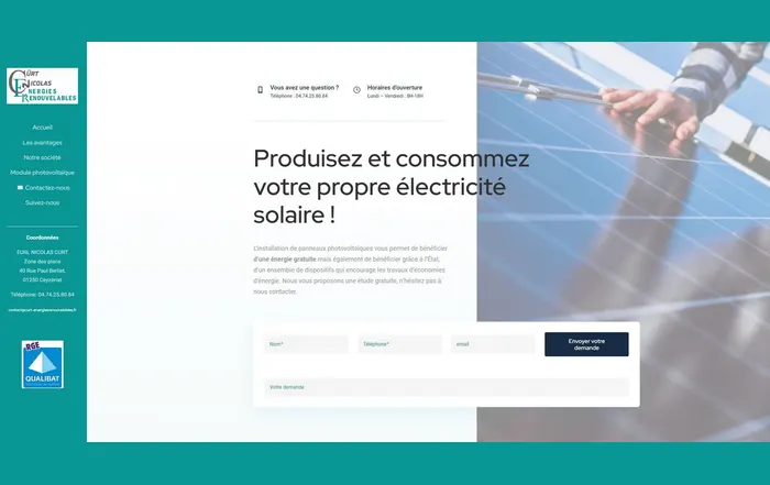 Site internet Curt Énergies Renouvelables réalisé par GUIGOUT SAS