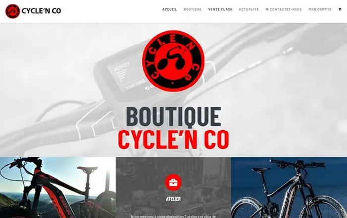 Site internet Cycle'N Co réalisé par GUIGOUT SAS