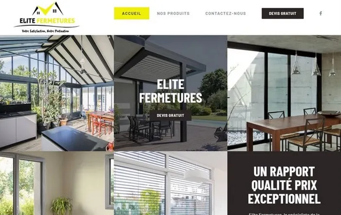 Site internet Elite Fermetures réalisé par GUIGOUT SAS