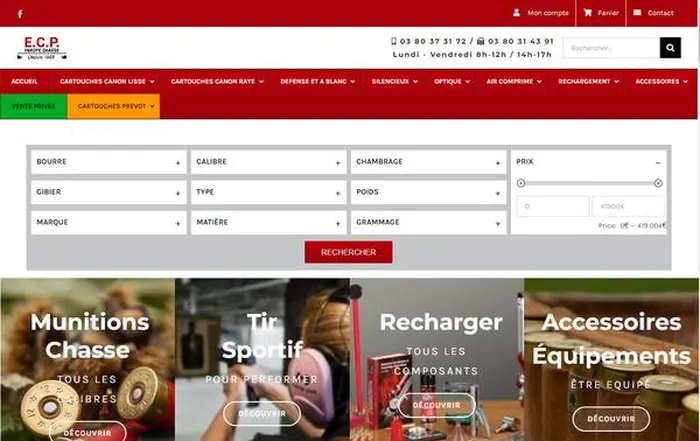 Site internet Europe Chasse réalisé par GUIGOUT SAS