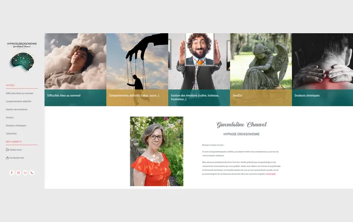 Site internet Gwendoline Chauvet réalisé par GUIGOUT SAS