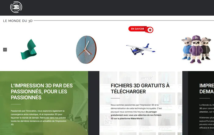 Site internet Le Monde du 3D réalisé par GUIGOUT SAS