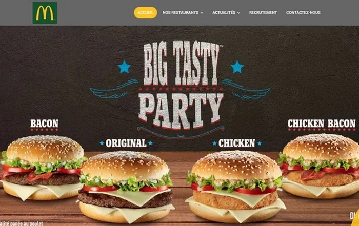 Site internet McDonald's réalisé par GUIGOUT SAS