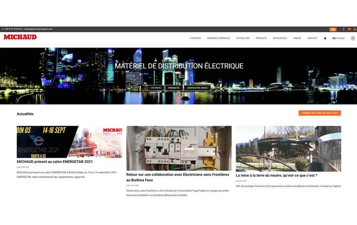 Site internet Michaud Export réalisé par GUIGOUT SAS