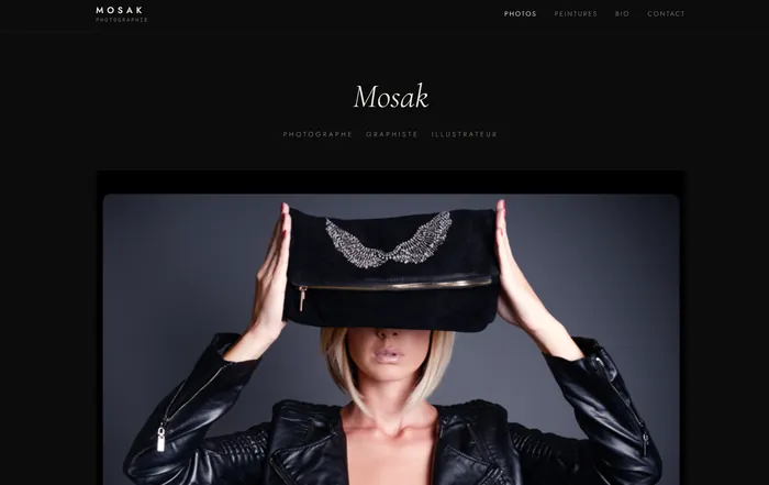 Site internet Mosak Photographie réalisé par GUIGOUT SAS