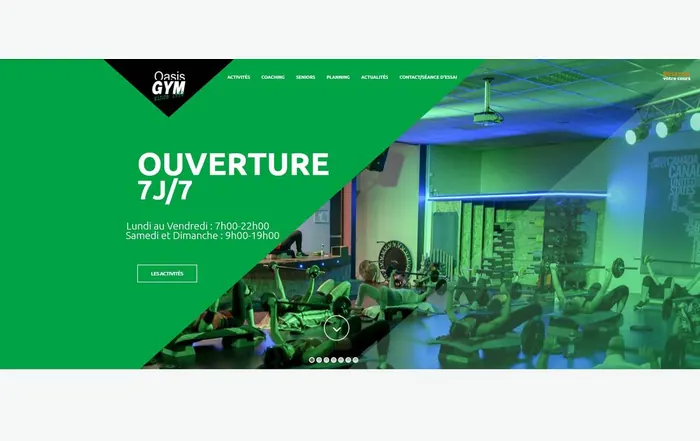 Site internet Oasis Gym réalisé par GUIGOUT SAS